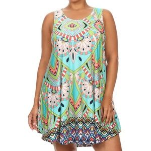 Plus Size Light Weight Swing Tank Top Tunic Length